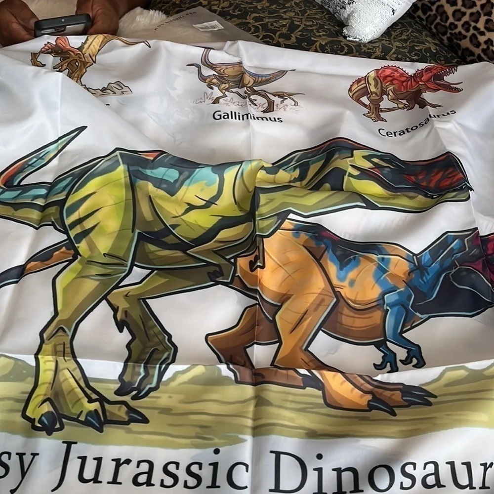 Three in Dinosaur shower curtain one size 18 why with different many Colors